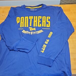 Blue And Gold Pitt Panthers Men's Long Sleeved T Shirt